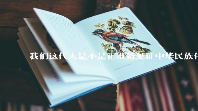 我们这代人是不是正准备见证中华民族伟大复兴呢？